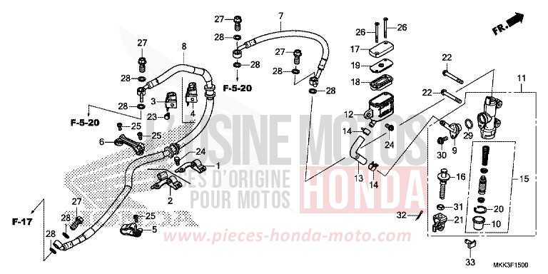 REAR BRAKE MASTER CYLINDER von Africa Twin GRAND PRIX RED (R380B) von 2018